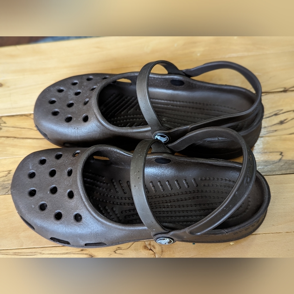 Crocs Karin Clog Slip On Mary Jane Size 8 Women's Brown